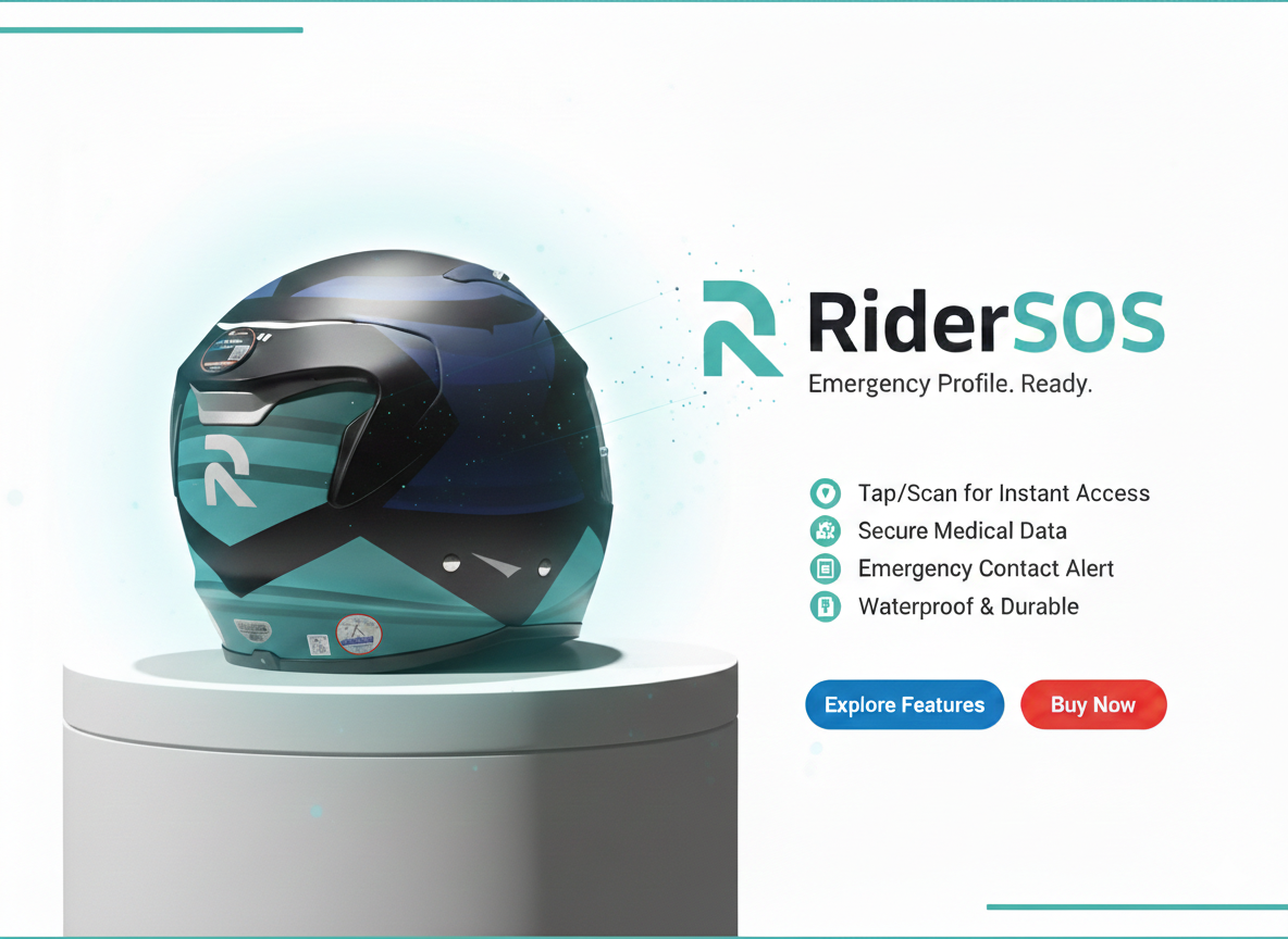 RiderSOS Emergency Helmet Tags (2-Pack)