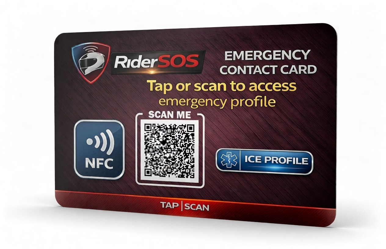 RiderSOS Emergency NFC Card