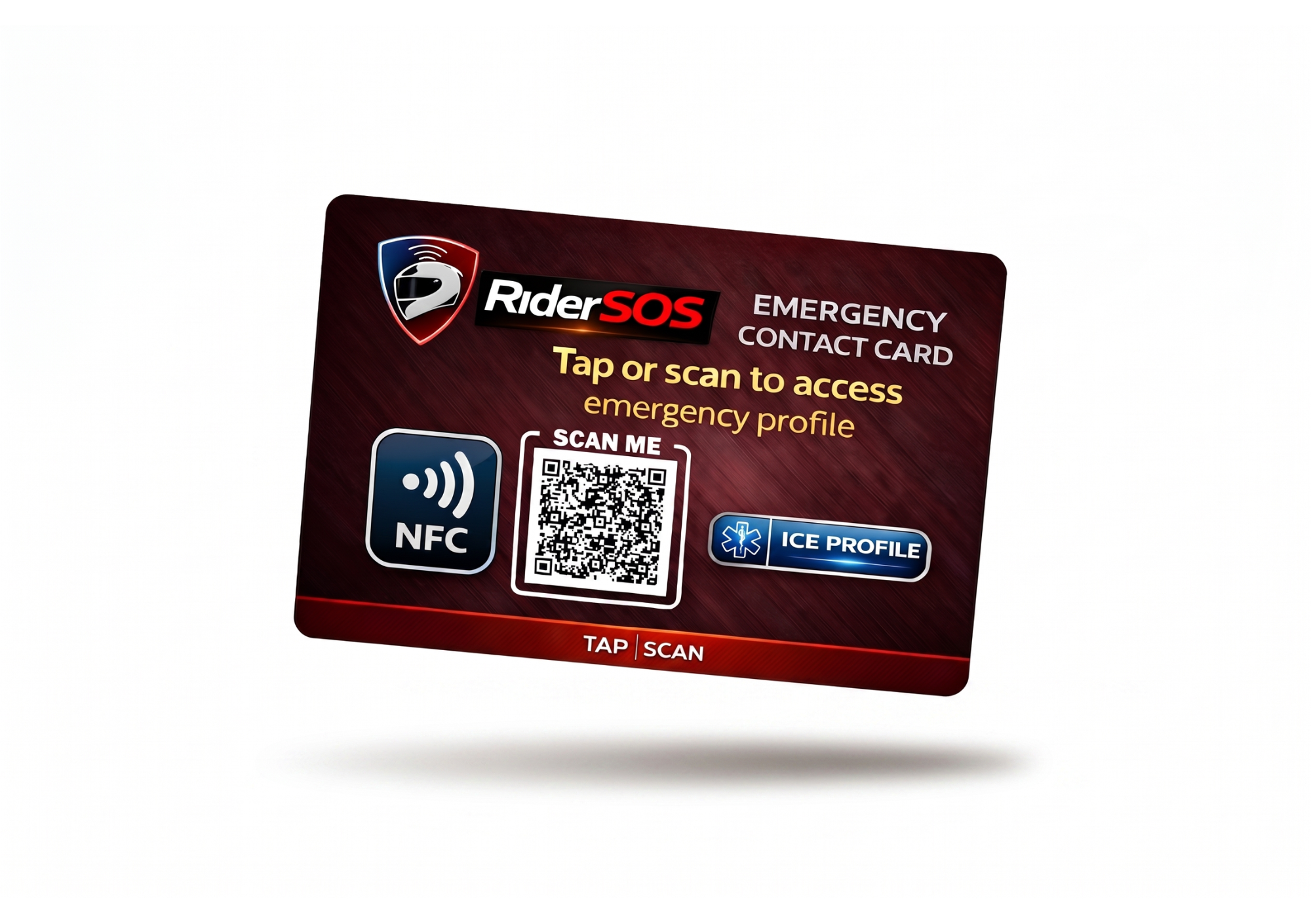 RiderSOS Emergency NFC Card