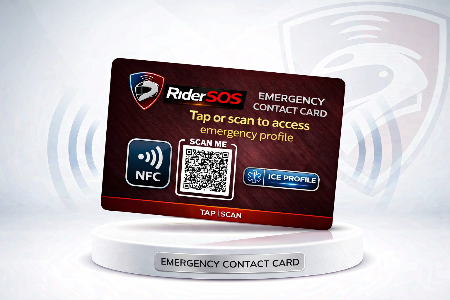 RiderSOS Emergency NFC Card
